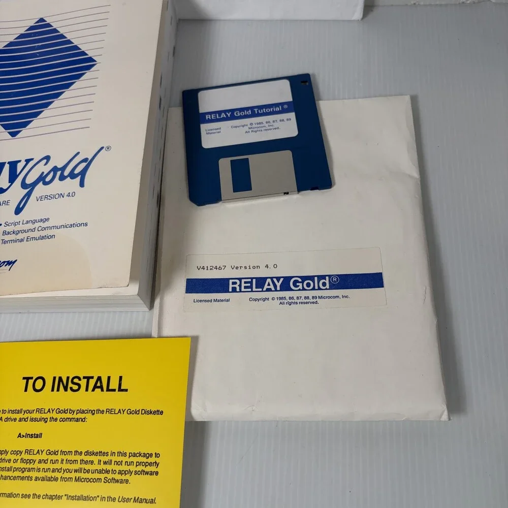 RELAY Gold Version 4.0 Communications Software Microcom Floppy Disks Manuals DOS